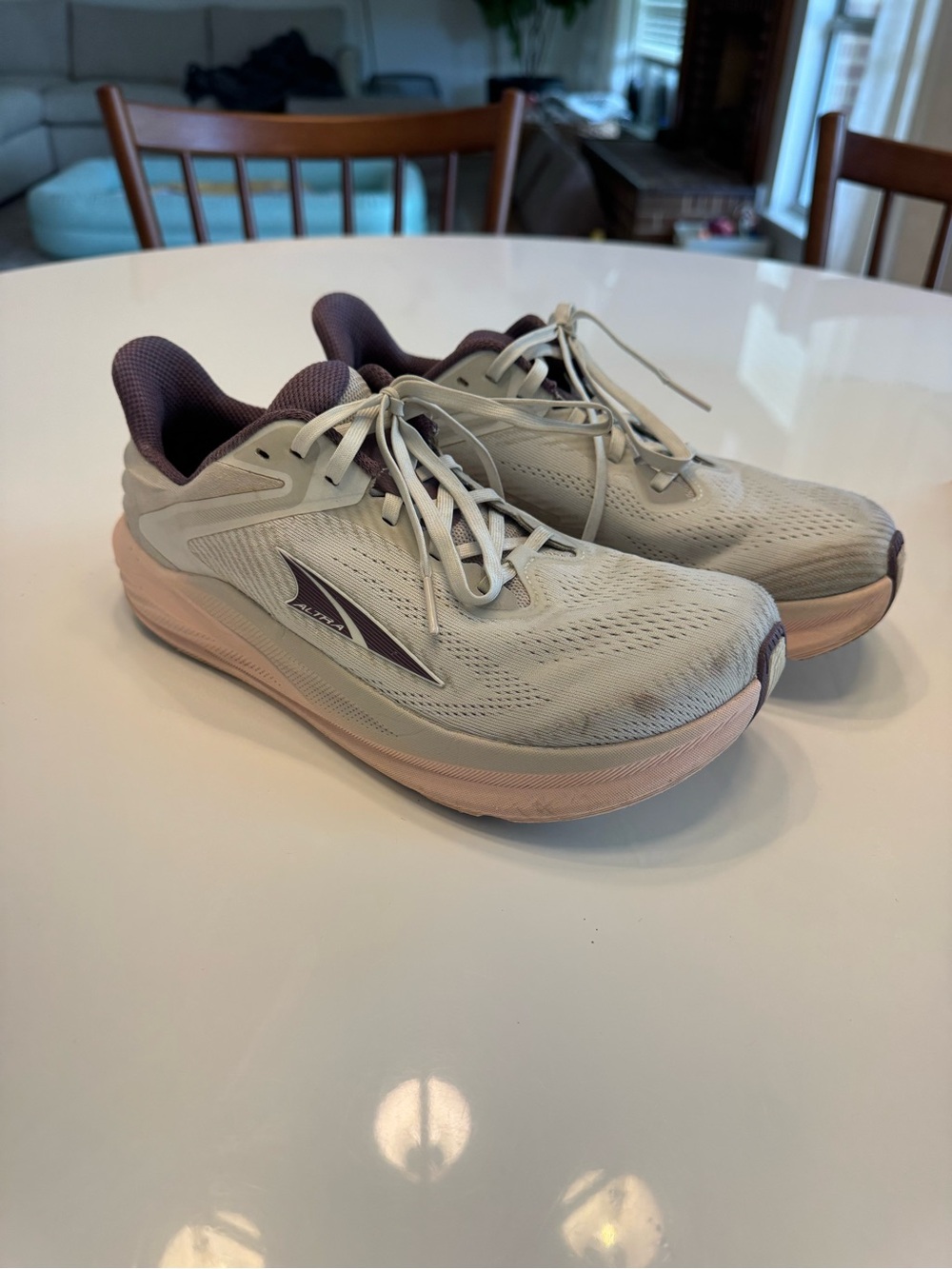 Altra Women's Running Shoes - Light Gray with Pink and Plum Accents